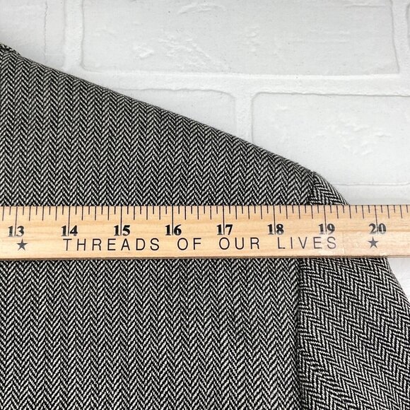 Nautica Blazer Men 40R Black Herringbone Lambswool Stretch Classic CareerJ acket - Picture 12 of 14